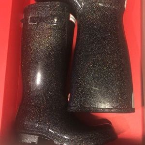 Hunter glitter rain boots